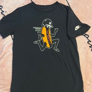 Nike Black T-Shirt with Hot Dog Graphic